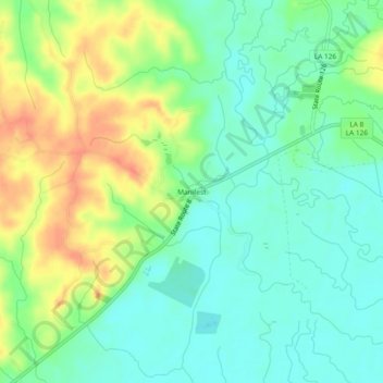 Topografische Karte Manifest, Höhe, Relief