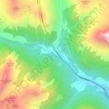 Topografische Karte Wald, Höhe, Relief