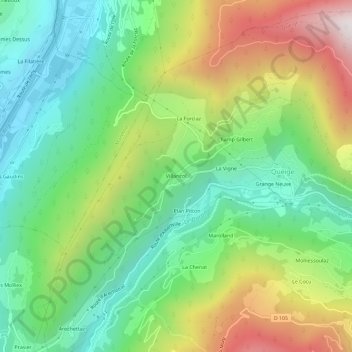Topografische Karte Villaricol, Höhe, Relief