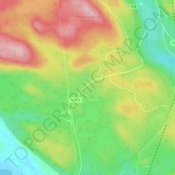 Topografische Karte Oringen, Höhe, Relief