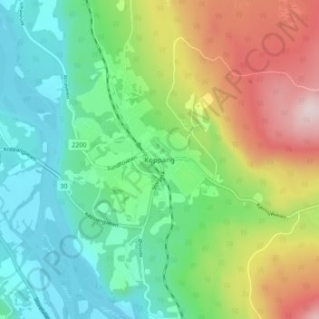 Topografische Karte Koppang, Höhe, Relief
