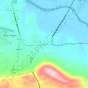 Topografische Karte Capiton, Höhe, Relief