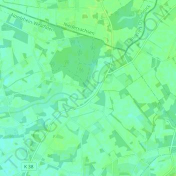 Topografische Karte Kloster Vinnenberg, Höhe, Relief