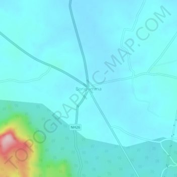 Topografische Karte Borigumma, Höhe, Relief