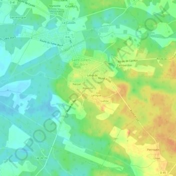 Topografische Karte Bourron, Höhe, Relief