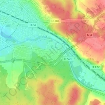 Topografische Karte Marnaval, Höhe, Relief