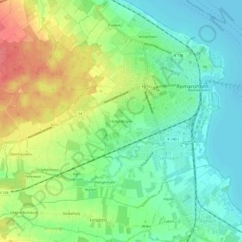 Topografische Karte Hotterdingen, Höhe, Relief