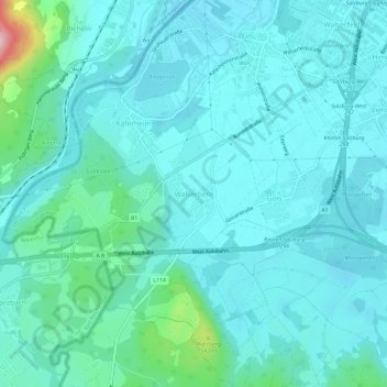 Topografische Karte Walserberg, Höhe, Relief