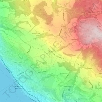 Topografische Karte Wetzwil, Höhe, Relief