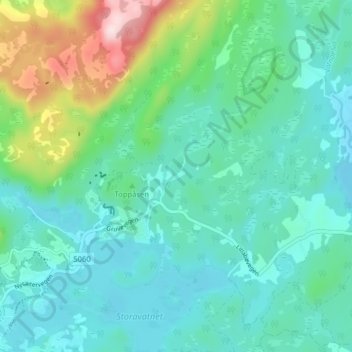 Topografische Karte Isdal, Höhe, Relief