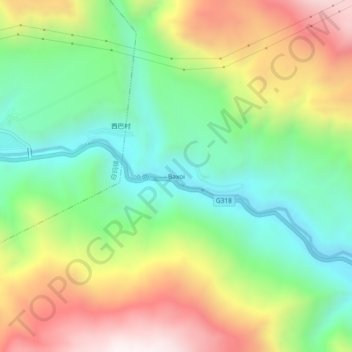 Topografische Karte Baxoi, Höhe, Relief