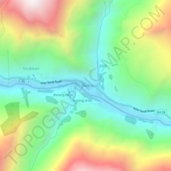 Topografische Karte Thirot, Höhe, Relief