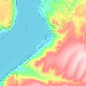 Topografische Karte Port Kelley, Höhe, Relief