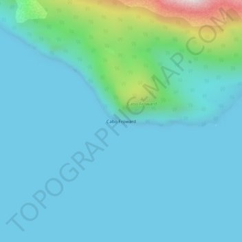 Topografische Karte Cap Froward, Höhe, Relief