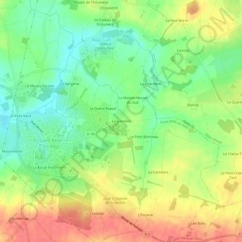 Topografische Karte La Gamière, Höhe, Relief