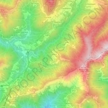 Topografische Karte Cavorsi, Höhe, Relief