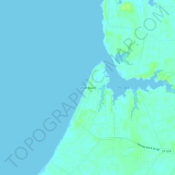 Topografische Karte Smith Beach, Höhe, Relief