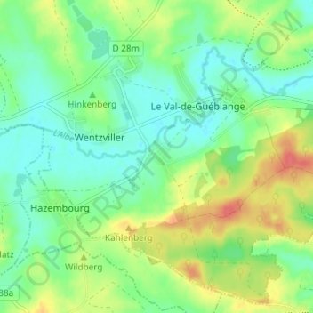 Topografische Karte Audviller, Höhe, Relief