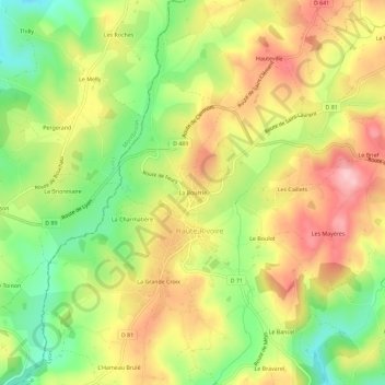 Topografische Karte La Bourrie, Höhe, Relief