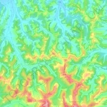 Topografische Karte Lari, Höhe, Relief