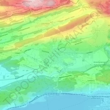 Topografische Karte Eschenbach SG, Höhe, Relief