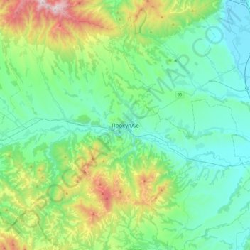 Topografische Karte Prokuplje, Höhe, Relief