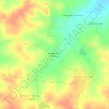 Topografische Karte Kavalonibavi Thanda, Höhe, Relief