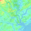 Topografische Karte North Charleston, Höhe, Relief