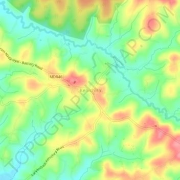 Topografische Karte Kenichira, Höhe, Relief