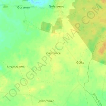 Topografische Karte Piastowice, Höhe, Relief