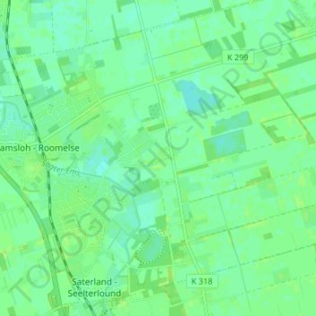 Topografische Karte Hollenermoor, Höhe, Relief