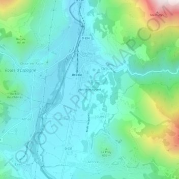 Topografische Karte Abri Montagnard, Höhe, Relief