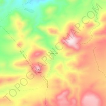 Topografische Karte Tazount, Höhe, Relief