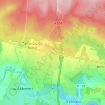 Topografische Karte Le Piquet, Höhe, Relief