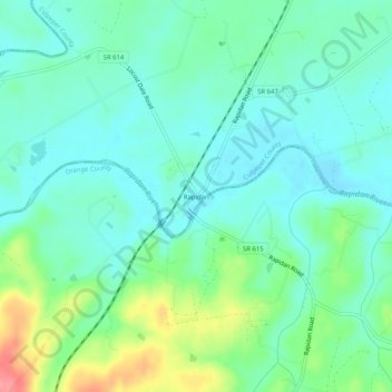 Topografische Karte Rapidan, Höhe, Relief