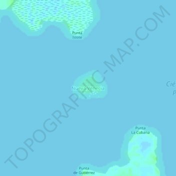 Topografische Karte Nueva Venecia, Höhe, Relief