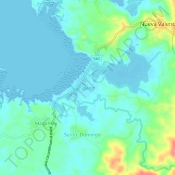 Topografische Karte Igang, Höhe, Relief