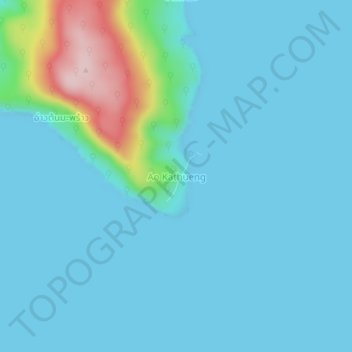 Topografische Karte Ao Kathueng, Höhe, Relief