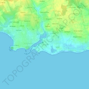 Topografische Karte Léchiagat, Höhe, Relief