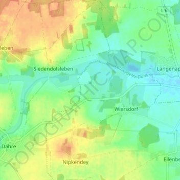 Topografische Karte Deutschhorst, Höhe, Relief