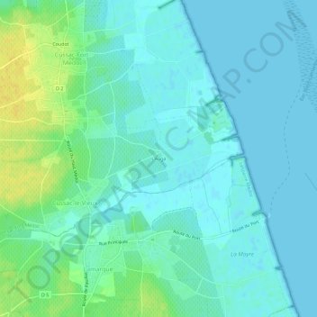 Topografische Karte L'Augà, Höhe, Relief