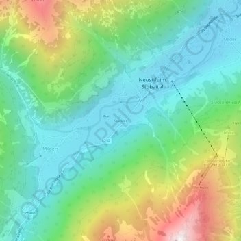 Topografische Karte Stackler, Höhe, Relief
