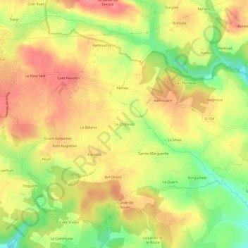 Topografische Karte Le Château, Höhe, Relief