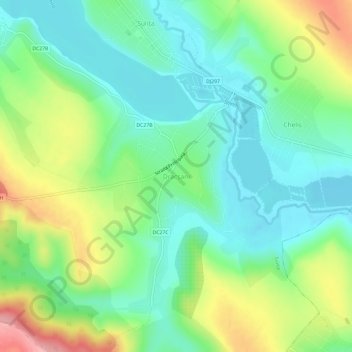 Topografische Karte Dracșani, Höhe, Relief