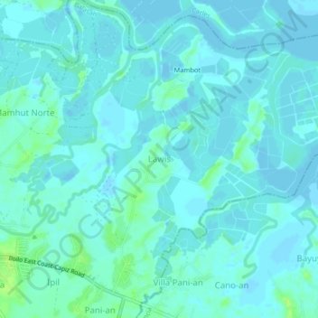 Topografische Karte Lawis, Höhe, Relief