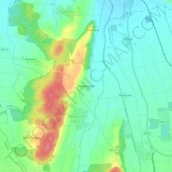 Topografische Karte Doldenhausen, Höhe, Relief