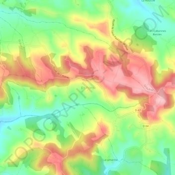 Topografische Karte En Pons, Höhe, Relief