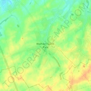 Topografische Karte Walhain-Saint-Paul, Höhe, Relief