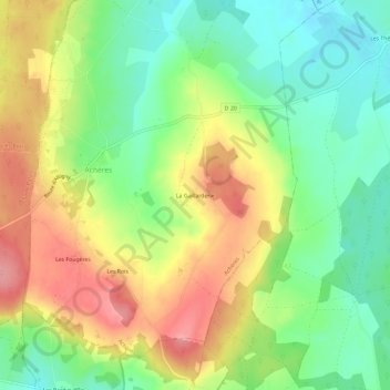 Topografische Karte La Gaillarderie, Höhe, Relief