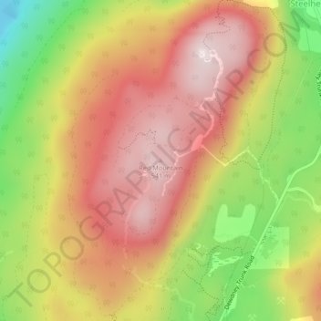 Topografische Karte Red Mountain, Höhe, Relief